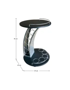 Măsuță de servire ALADAR NEW, living, 47x74x47 cm, PAL melaminat și metal | MobilaOK 2