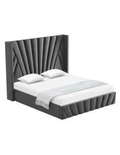 Pat, PENELOPE, dormitor, 180x200, tesatura Velvet, MDF, placaj, metal | MobilaOK