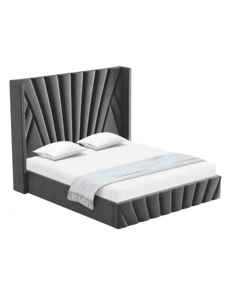 Pat, PENELOPE, dormitor, 180x200, tesatura Velvet, MDF, placaj, metal | MobilaOK