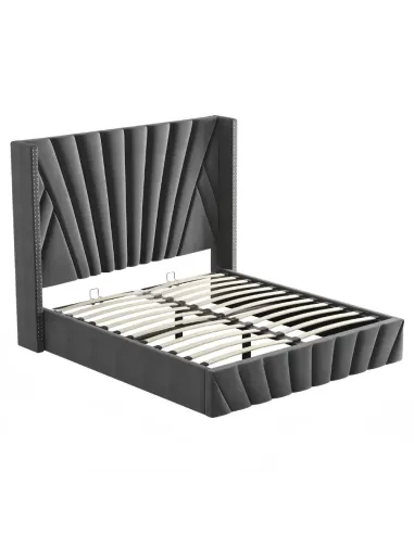 Pat, PENELOPE, dormitor, 180x200, tesatura Velvet, MDF, placaj, metal | MobilaOK