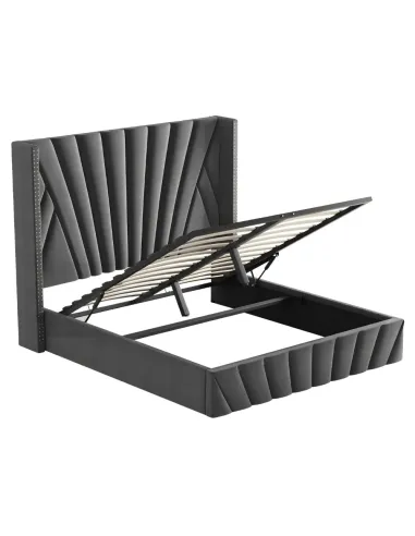 Pat, PENELOPE, dormitor, 180x200, tesatura Velvet, MDF, placaj, metal | MobilaOK