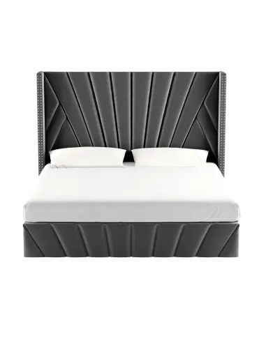Pat, PENELOPE, dormitor, 180x200, tesatura Velvet, MDF, placaj, metal | MobilaOK
