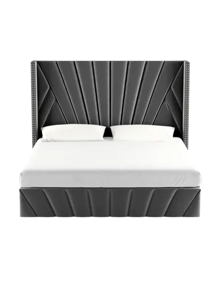 Pat, PENELOPE, dormitor, 180x200, tesatura Velvet, MDF, placaj, metal | MobilaOK
