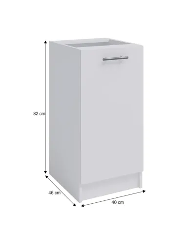 Dulap inferior FABIANA S40 pentru bucătărie, 40x82x46 cm, PAL melaminat alb | MobilaOK