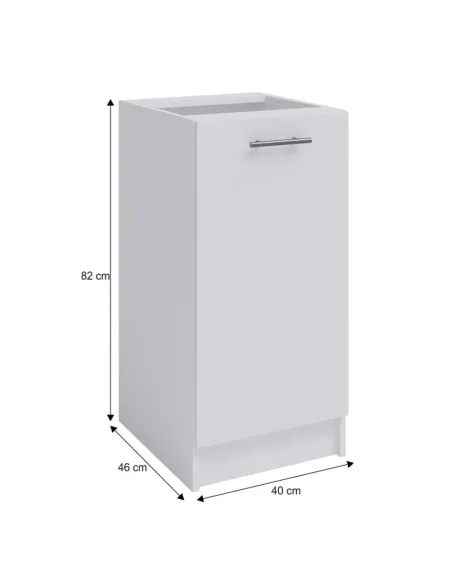 Dulap inferior FABIANA S40 pentru bucătărie, 40x82x46 cm, PAL melaminat alb | MobilaOK
