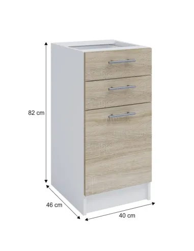 Dulap inferior, FABIANA S40SZ2, bucătărie, 40x82x46 cm, PAL melaminat | MobilaOK
