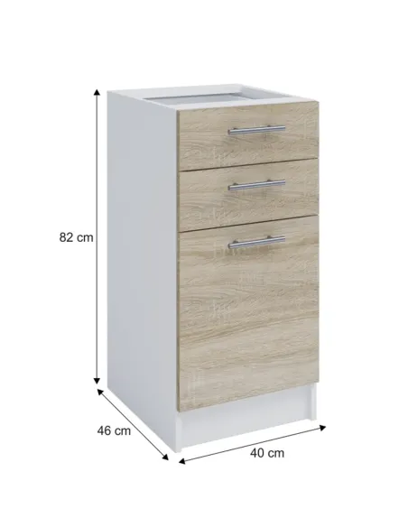 Dulap inferior, FABIANA S40SZ2, bucătărie, 40x82x46 cm, PAL melaminat | MobilaOK