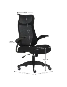 Scaun de birou SETON, birou, 64x60x107-117 cm, plastic și plasă | MobilaOK 2