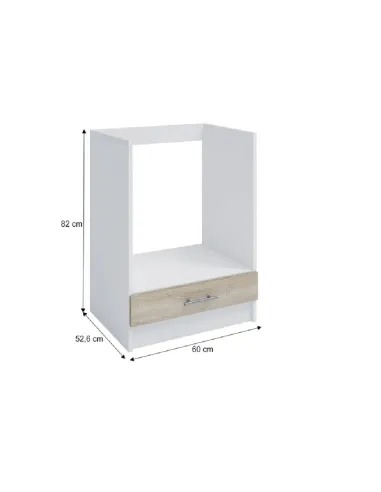 Dulap inferior FABIANA S, bucatarie, 60x82x52.6 cm, PAL melaminat stejar sonoma/alb | MobilaOK