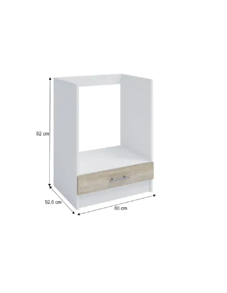 Dulap inferior FABIANA S, bucatarie, 60x82x52.6 cm, PAL melaminat stejar sonoma/alb | MobilaOK