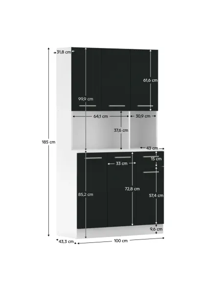Dulap bucătărie PELION NEW, 100x43.3x185 cm, PAL melaminat | MobilaOK