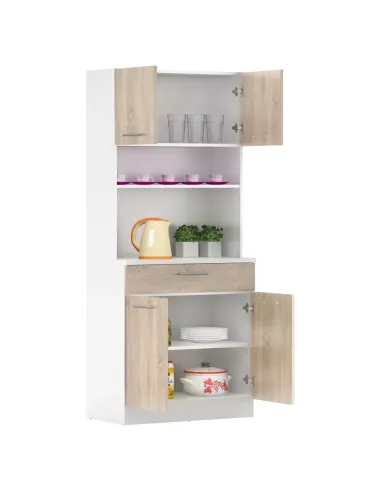 Dulap Bucătărie DOMIS NEW, 80x43.3x185 cm, PAL laminat Stejar Alb/Sonoma | MobilaOK