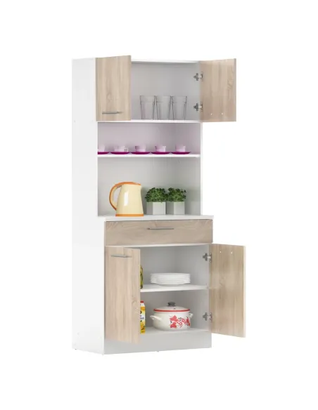 Dulap Bucătărie DOMIS NEW, 80x43.3x185 cm, PAL laminat Stejar Alb/Sonoma | MobilaOK