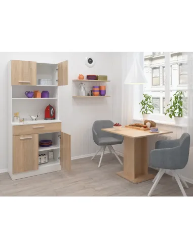 Dulap Bucătărie DOMIS NEW, 80x43.3x185 cm, PAL laminat Stejar Alb/Sonoma | MobilaOK