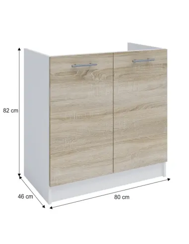 Dulap inferior, FABIANA S, bucatarie, 80x82x46 cm, PAL melaminat | MobilaOK