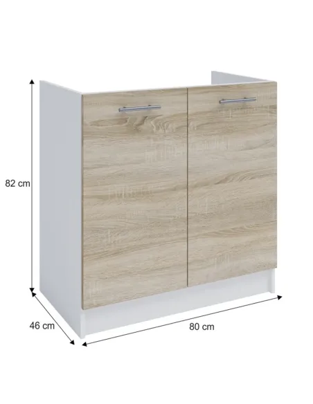 Dulap inferior, FABIANA S, bucatarie, 80x82x46 cm, PAL melaminat | MobilaOK