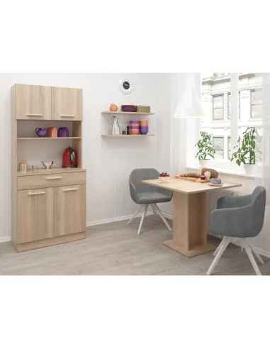 Dulap Bucătărie DOMIS NEW, 80x43.3x185 cm, PAL laminat Stejar Sonoma | MobilaOK