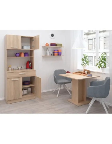 Dulap Bucătărie DOMIS NEW, 80x43.3x185 cm, PAL laminat Stejar Sonoma | MobilaOK