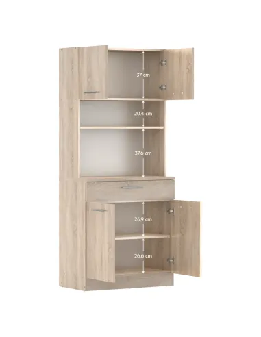 Dulap Bucătărie DOMIS NEW, 80x43.3x185 cm, PAL laminat Stejar Sonoma | MobilaOK