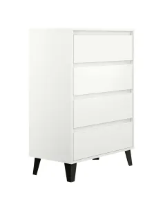 Comodă BOGAN NEW 4S70 dormitor 70x38,8x99,4 cm PAL melaminat albă | MobilaOK