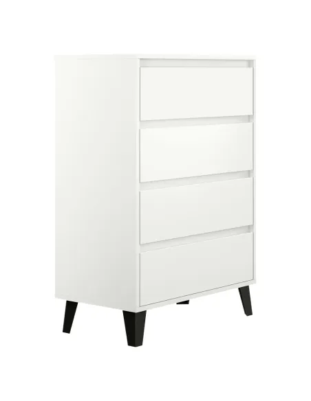 Comodă BOGAN NEW 4S70 dormitor 70x38,8x99,4 cm PAL melaminat albă | MobilaOK
