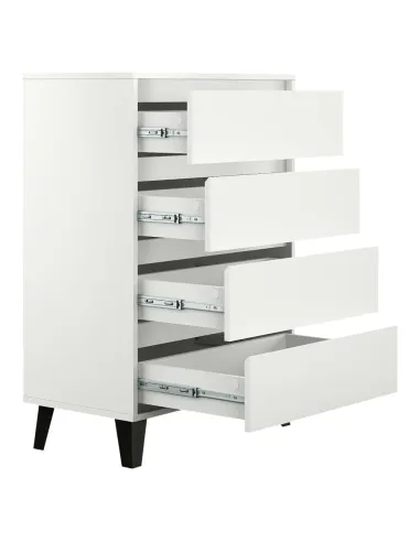 Comodă BOGAN NEW 4S70 dormitor 70x38,8x99,4 cm PAL melaminat albă | MobilaOK