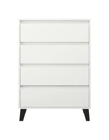 Comodă BOGAN NEW 4S70 dormitor 70x38,8x99,4 cm PAL melaminat albă | MobilaOK