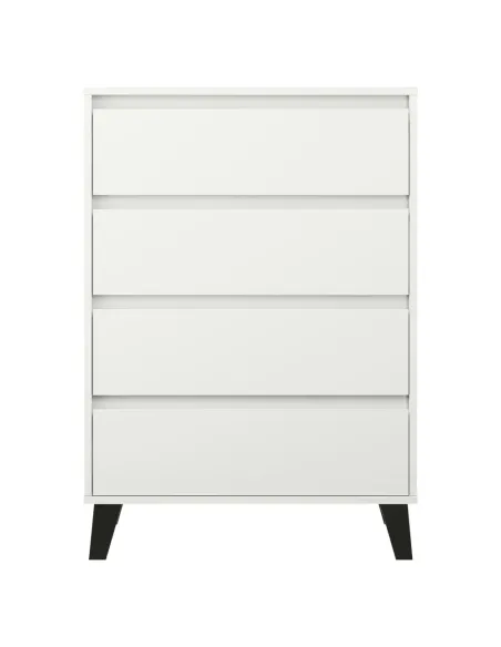 Comodă BOGAN NEW 4S70 dormitor 70x38,8x99,4 cm PAL melaminat albă | MobilaOK