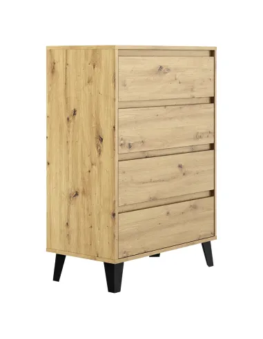 Comodă BOGAN NEW 4S70 pentru dormitor/hol, 70x38.8x99.4 cm, PAL laminat stejar artisan | MobilaOK