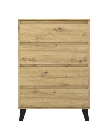 Comodă BOGAN NEW 4S70 pentru dormitor/hol, 70x38.8x99.4 cm, PAL laminat stejar artisan | MobilaOK