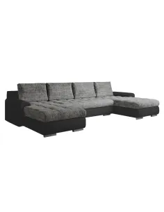 Canapea Extensibilă, TOLITA U UNI, living, 298x143x73/83 cm, piele ecologică și textil | MobilaOK