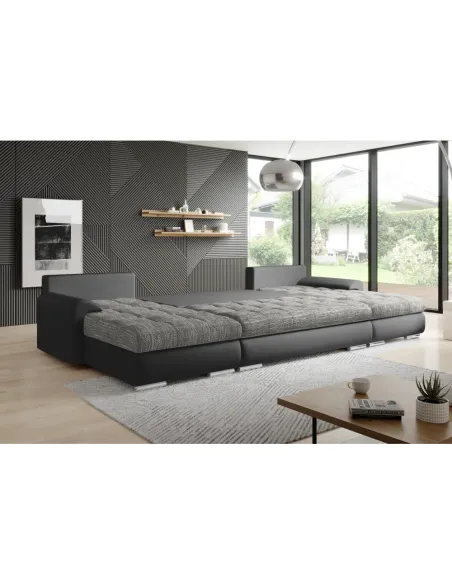Canapea Extensibilă, TOLITA U UNI, living, 298x143x73/83 cm, piele ecologică și textil | MobilaOK