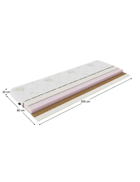 Saltea SILVERHARD NEW, dormitor, 80x200 cm, spumă PUR și nucă de cocos | MobilaOK