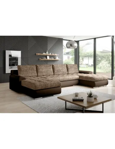 Canapea TOLITA U UNI, living, 298x143x73/83 cm, piele ecologică, KONDELA | MobilaOK