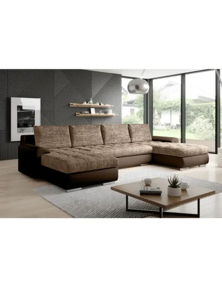 Canapea TOLITA U UNI, living, 298x143x73/83 cm, piele ecologică, KONDELA | MobilaOK