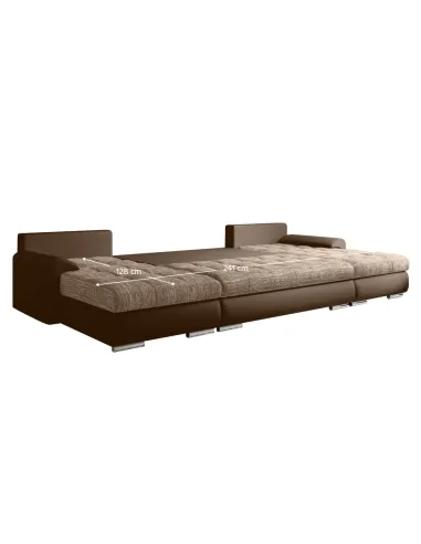 Canapea TOLITA U UNI, living, 298x143x73/83 cm, piele ecologică, KONDELA | MobilaOK