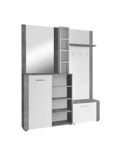 Set pentru anticameră, alb/beton, FANDU | MobilaOK