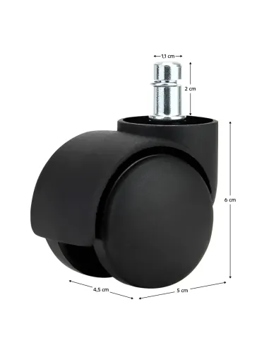 Roată, ROATĂ TYP 1, pentru fotolii/scaune de birou, Ø5 cm, plastic nailon | MobilaOK