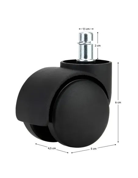 Roată, ROATĂ TYP 1, pentru fotolii/scaune de birou, Ø5 cm, plastic nailon | MobilaOK