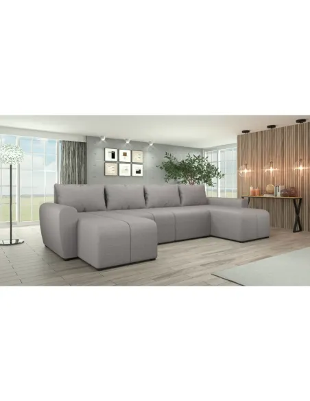 Canapea extensibilă DELIN U UNI, living, 307x138x73/82 cm, Țesătură Soro 90 | MobilaOK