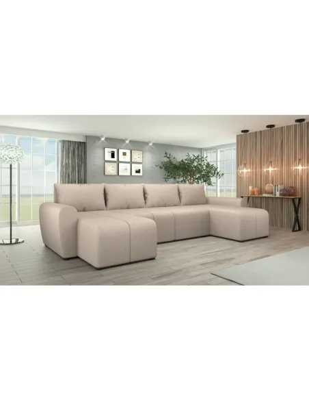 Set Canapea DELIN U UNI, living, 307x138x73/82 cm, Spumă PUR, Ţesătură | MobilaOK
