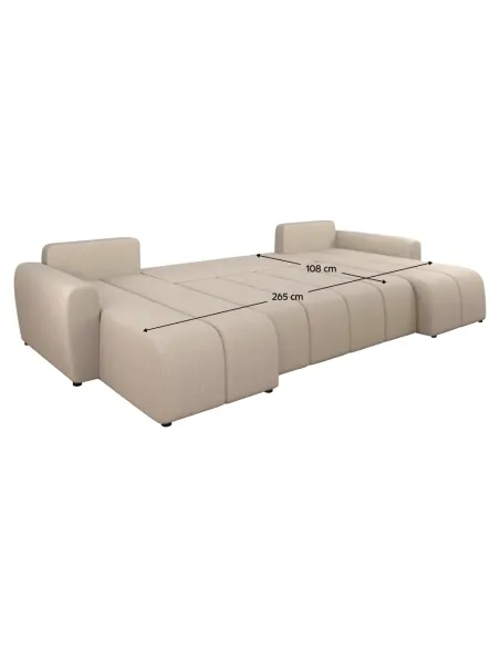 Set Canapea DELIN U UNI, living, 307x138x73/82 cm, Spumă PUR, Ţesătură | MobilaOK