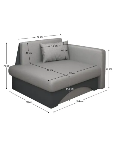 Scaun extensibil KUBOŠ NEW UNI, living, 104x78x70 cm, PAL, ţesătură Malmo | MobilaOK