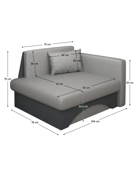 Scaun extensibil KUBOŠ NEW UNI, living, 104x78x70 cm, PAL, ţesătură Malmo | MobilaOK
