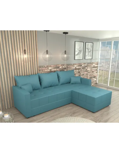 Set Canapea DUAN ROH, living, 226x140x73 cm, PAL, țesătură petrol | MobilaOK