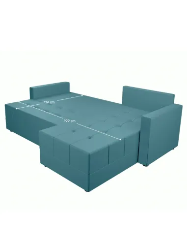 Set Canapea DUAN ROH, living, 226x140x73 cm, PAL, țesătură petrol | MobilaOK