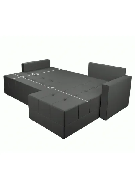 Canapea extensibilă DUAN ROH, living, 226x140x73 cm, spumă și țesătură | MobilaOK