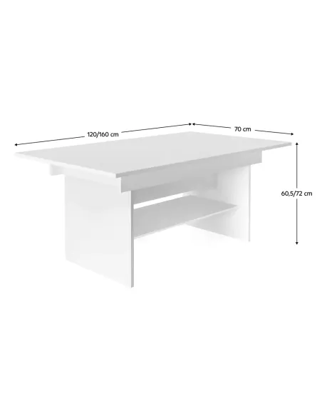Masă extensibilă LAVKO NEW, dining/conferințe, 120/160x70 cm, PAL melaminat | MobilaOK