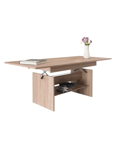 Masă LAVKO NEW, sufragerie/birou, 120-160x70 cm, PAL melaminat stejar sonoma | MobilaOK