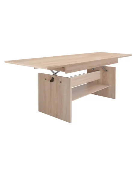Masă LAVKO NEW, sufragerie/birou, 120-160x70 cm, PAL melaminat stejar sonoma | MobilaOK